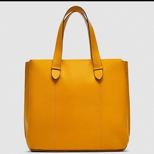 NWT Zara women genuine leather large tote bag new
